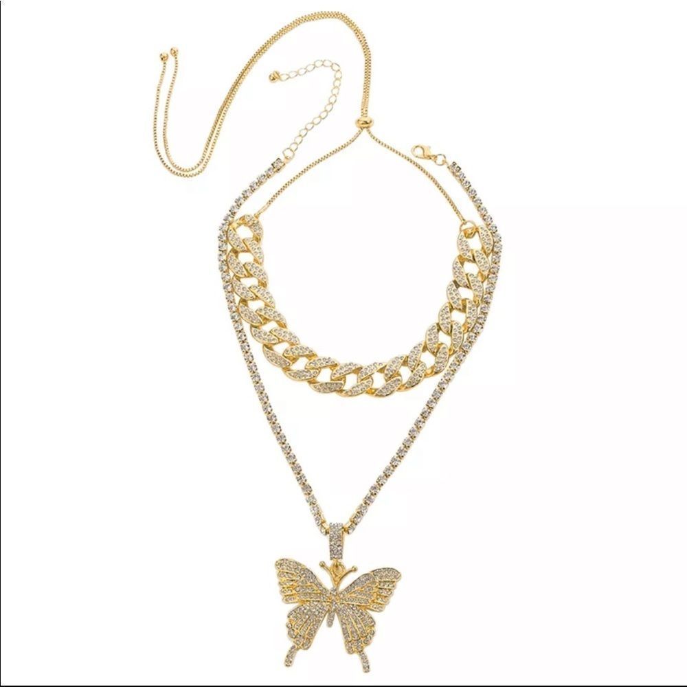 Gold Butterfly Necklace Set ❤️🦋